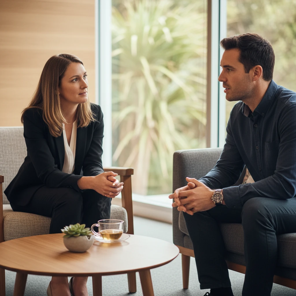 Therapy session for binge eating disorder treatment