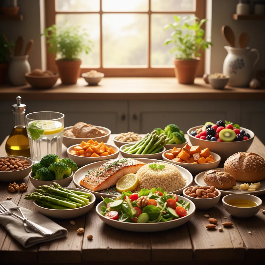 Balanced meal representing nutritional rehabilitation