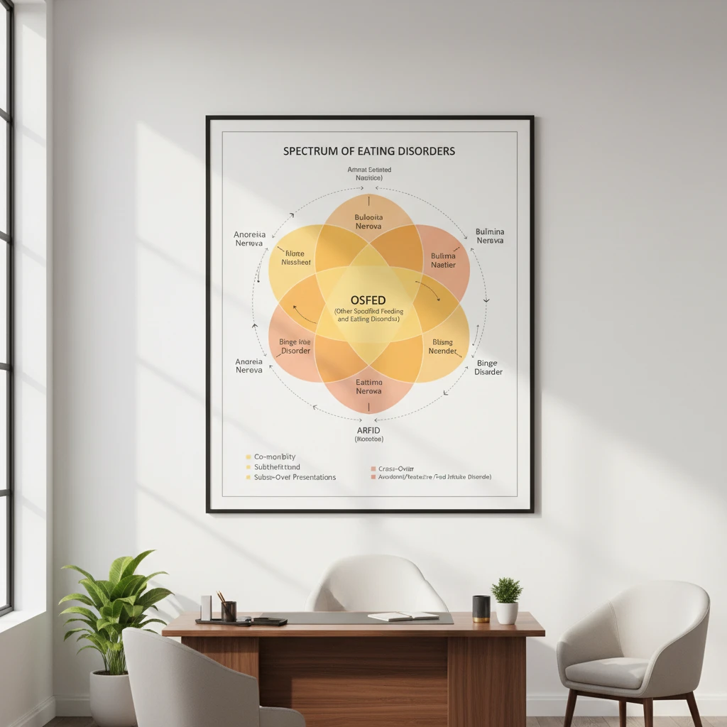 Diagram illustrating the eating disorder spectrum including OSFED