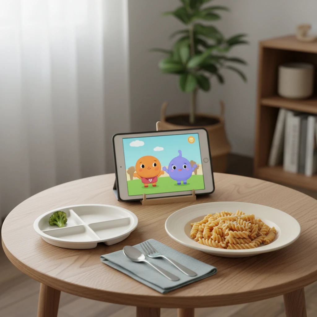 Low pressure dining environment with learning plate