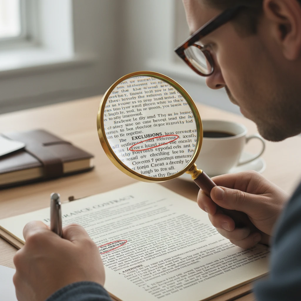 Reviewing insurance policy exclusions and caps