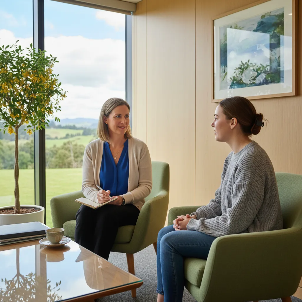 Doctor discussing eating disorder treatment options with a patient in New Zealand