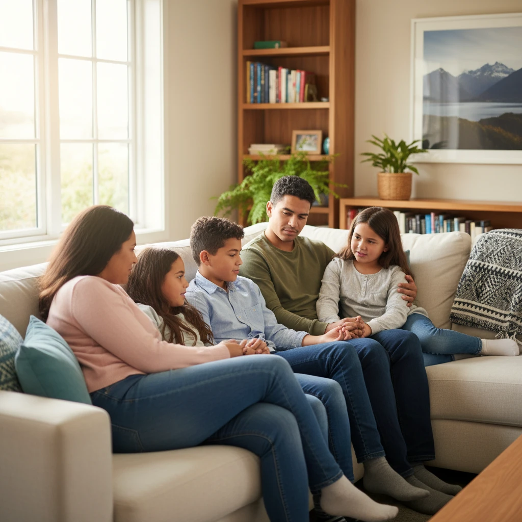 Family supporting adolescent in recovery environment