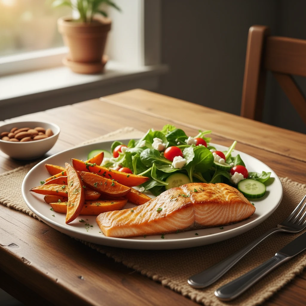 Balanced meal plate for eating disorder recovery
