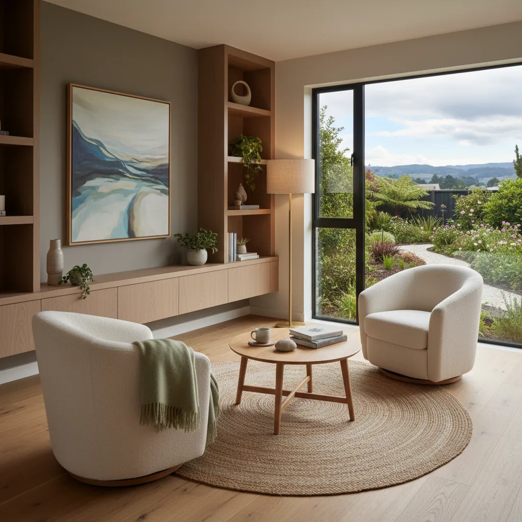 Comfortable therapy room for eating disorder consultation in Christchurch