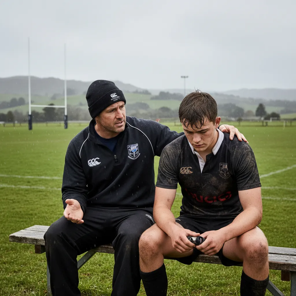 Coach discussing health and recovery with an athlete